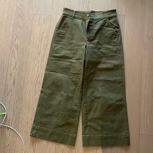 Madewell High Waisted Wide Leg Green Pants